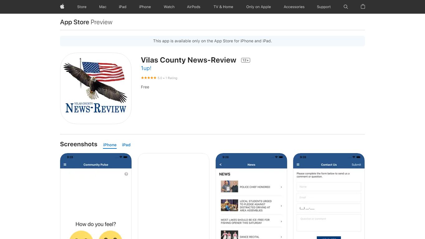 Vilas County News-Review 12+ - App Store